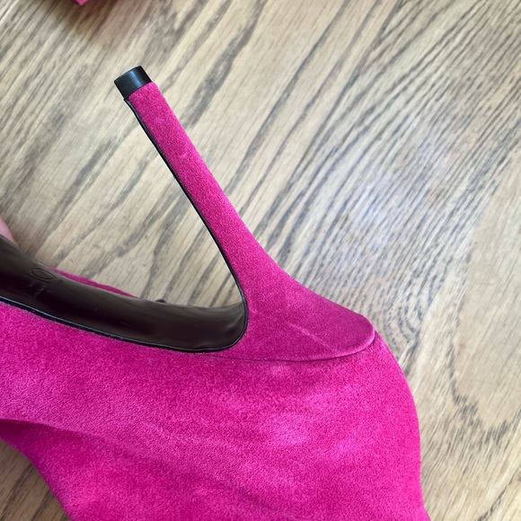 Loft Barbie Pink Suede Heeled Bootie - Ellie Bootie NWOT - Picture 5 of 7